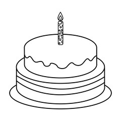 delicious sweet cake birthday vector illustration design