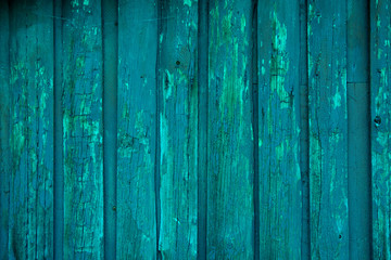 Blue painted wood planks as background or texture. Close-up