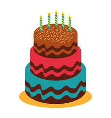 delicious sweet cake birthday vector illustration design