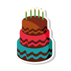 delicious sweet cake birthday vector illustration design