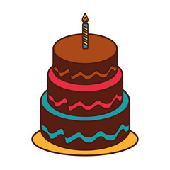 delicious sweet cake birthday vector illustration design