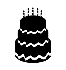 delicious sweet cake birthday vector illustration design