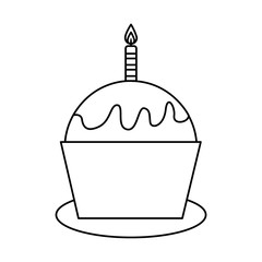 delicious cupcake celebration isolated icon vector illustration design