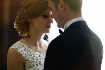 Bride and groom before ceremony