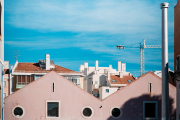 colorful buildings near belem district in Lisbon