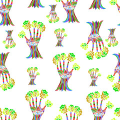 Fototapeta na wymiar Abstract seamless background with stylized trees