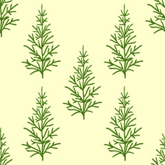 Fir trees seamless pattern