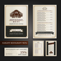 Vector Restaurant Menu Design, Brochure template with Logo