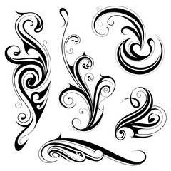 Elegant swirls with floral elements