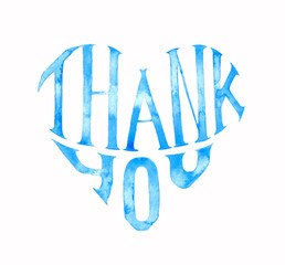 Watercolor Thank you heart