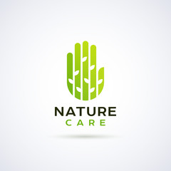 Modern organic logotype template. Nature Care label.
