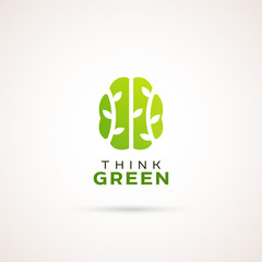 Modern organic logotype template. Think Green label.