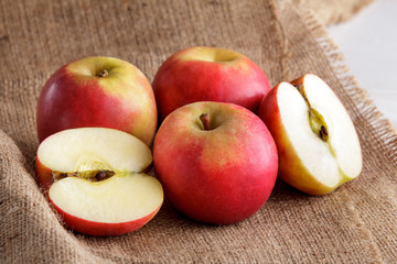 group of fresh red apples