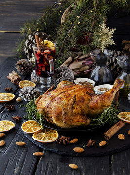 Baked chicken for Christmas or New Year