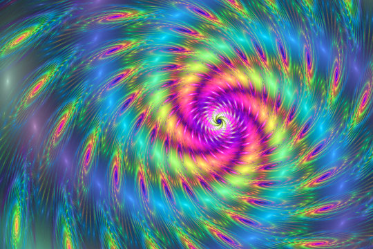 Rainbow swirl. Creative fractal design for greeting cards or t-s