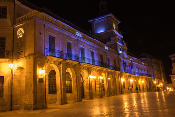 Fototapeta na wymiar Night view of famous city of Vigo, Spain