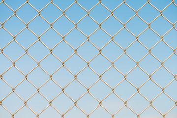 Fototapeta premium Metal wire fence protection chainlink background