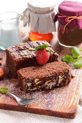 fresh homemade chocolate brownies