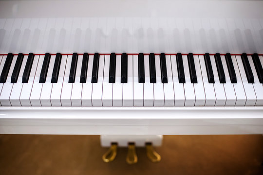 Beautiful white piano