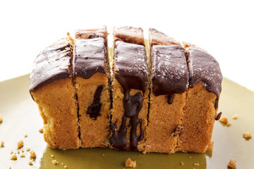 fresh homemade chocolate sponge cake