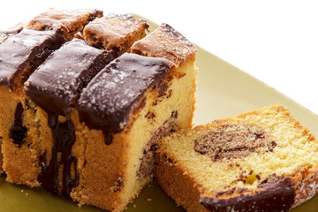 fresh homemade chocolate sponge cake