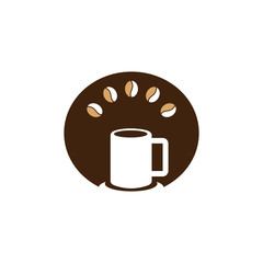 Original Cup Mug Coffee Bean Cafe Logo Illustration