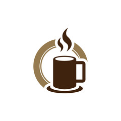 Simple Hot Coffee Tea Chocolate Cup Logo Icon Template