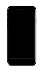 Glossy Black Smartphone on white background