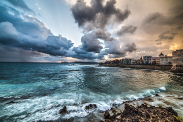 dramatic sky over Alghero at sunset
