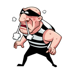 Thief with exciting face