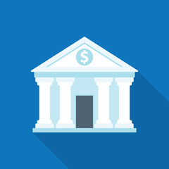 Obraz premium Flat icon of bank building