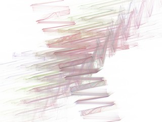 Pink green chaotic brushstrokes in an abstract fractal