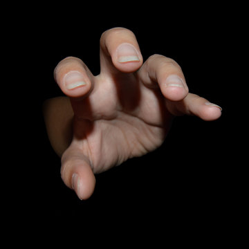 bad hand on a black background