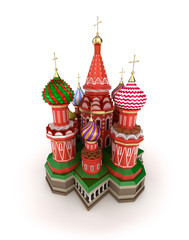 Cathedral on the Red Square in Moscow, Russia, isolated 3D illustration