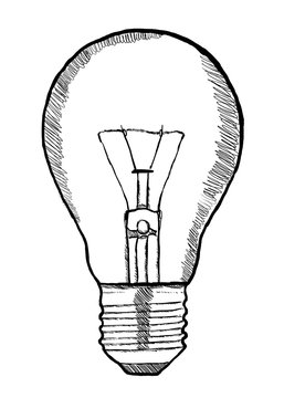Hand-drawn lightbulb innovation concept