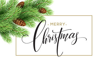 Merry Christmas and Happy New Year 2017 greeting card, vector illustration.