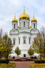 Fototapeta na wymiar Orthodox Saint Catherine Cathedral in Pushkin town (Tsarskoye Selo), Russia