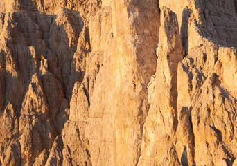 Sunset over the Vajolet towers in Dolomites