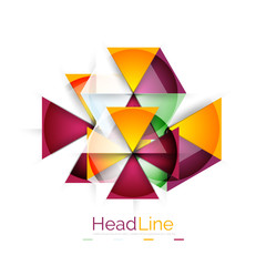 Colorful triangles on white background