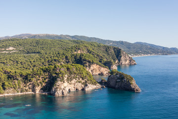 aerial view of the Greece coast line