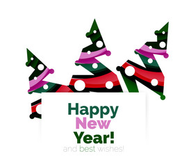 Christmas and New Year geometric banner with text