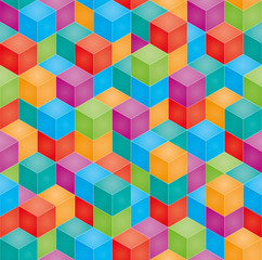 Obraz premium Stack of colorful baby blocks. Seamless 3D background.