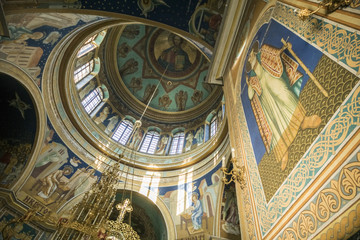 Fototapeta na wymiar Cathedral interior in Chisinau, Moldova
