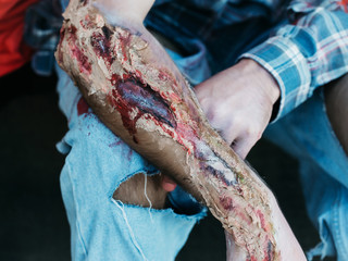 Bloody zombie hand