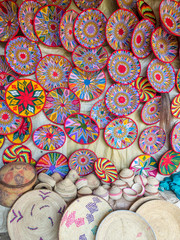 Ethiopian handmade Habesha baskets sold in Axum, Ethiopia.