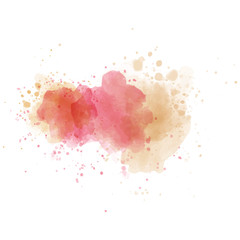 Pink watercolor painted  stain isolated on white background