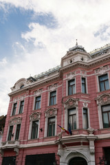 classic architectural style building in Brasov, Romania, Transylvania, Europe
