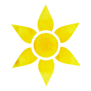 solar plexus chakra symbol concept, flower floral, watercolor painting