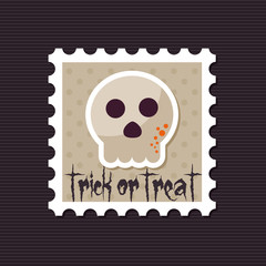 halloween skull stamp