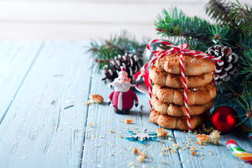 Christmas cookies with festive decoration
